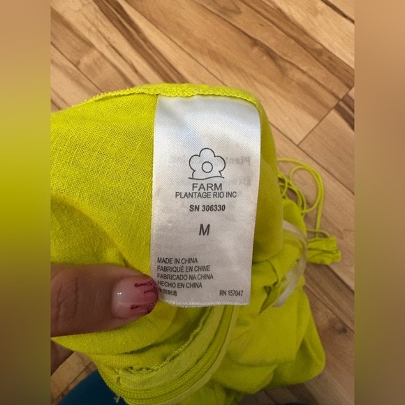 Farm Rio Mostera Embroidered Cut Out Linen Blend Midi Dress - Picture 9 of 9